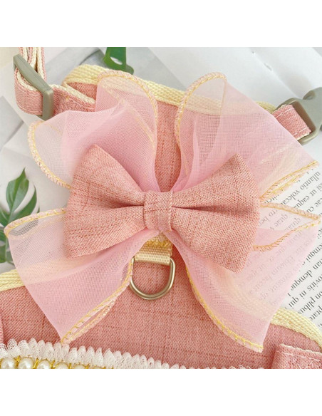 Arnés y correa para conejos Copfeu S Azul malla transpirable