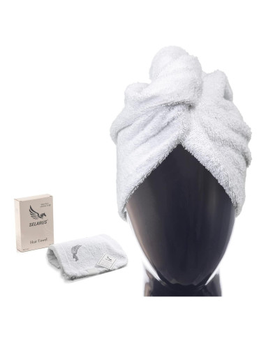 Toalla de Cabello de Algodón Turco Selarus 25.4x66 cm