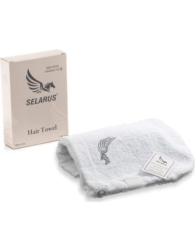 Toalla de Cabello de Algodón Turco Selarus 25.4x66 cm