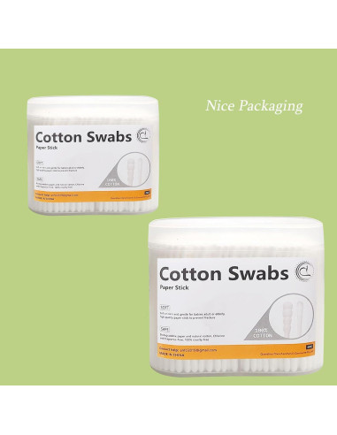 1000 Bastones de Algodón Espiral/Redondo con Mango de Papel