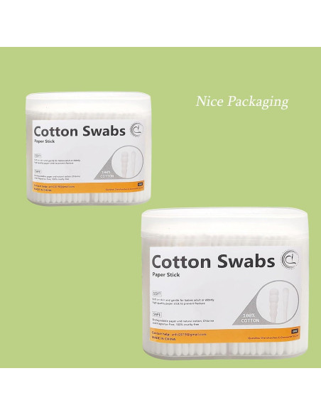 1000 Bastones de Algodón Espiral/Redondo con Mango de Papel