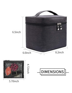 Bolsa de Maquillaje de Viaje Organizador Estuche Negro 2