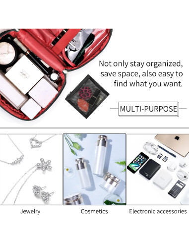 Bolsa de Maquillaje de Viaje Organizador Estuche Negro