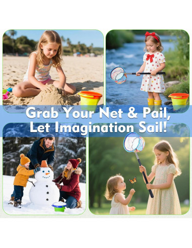 Red de Pesca GIFY con Cubo Plegable para Niños 1.73M