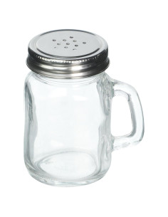 Shaker de vidrio Mason Tablecraft 120 g con tapa de metal
