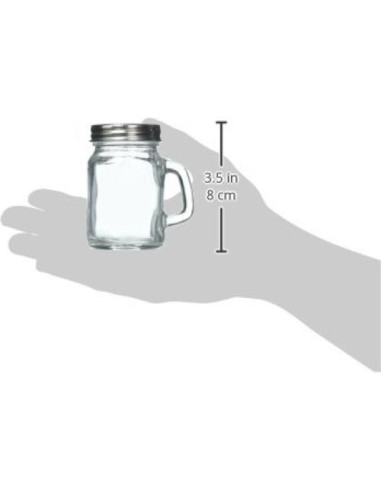 Shaker de vidrio Mason Tablecraft 120 g con tapa de metal