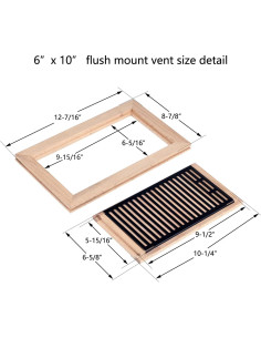 Registro de Piso Empotrado Homewell 6x10" Roble Rojo Sin Acabado 2