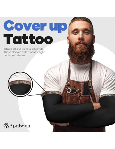 Manguitas de Compresión UV Aprilswan - Antideslizantes, 1 Par Negro