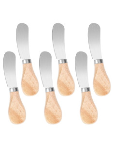 Giantree 6 Cuchillos para Untar Queso y Mantequilla de Acero Inoxidable