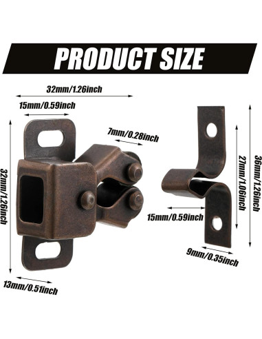 Pestillos de Gabinete Bonuci 20 Pcs Cobre Antiguo 37mm