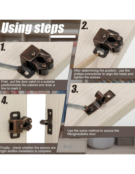 Pestillos de Gabinete Bonuci 20 Pcs Cobre Antiguo 37mm