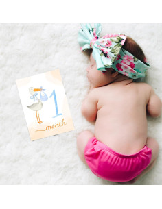 Tarjetas de Hitos Mensuales para Bebés - 12 Piezas Acuarela 2