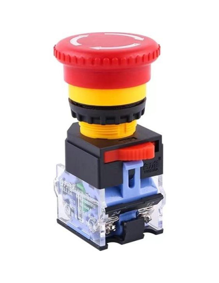 Botón de Parada de Emergencia QL-LINRUN 2pcs Rojo 10A 660V Botón de Parada de Emergencia QL-LINRUN 2pcs Rojo 10A 660V