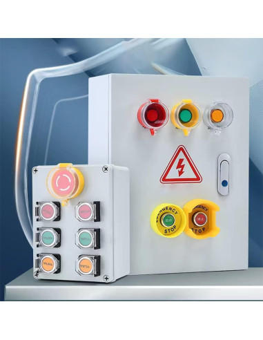 Botón de Parada de Emergencia QL-LINRUN 2pcs Rojo 10A 660V