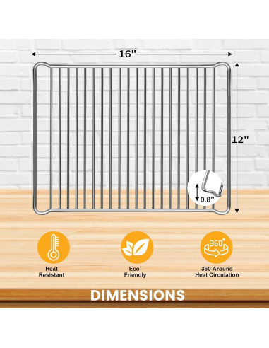Estante para Horno de Aire GCQ Acero Inoxidable 40.64x30.48 cm