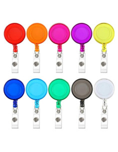 JANYUN 10 Clips Retráctiles Multicolor para Identificación