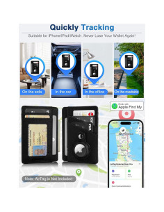 Billetera Minimalista LifeChé con Soporte para AirTag - Negro 2