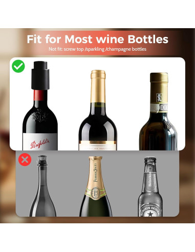 2 Tapones de Vino Reutilizables MocareHealth con Escala