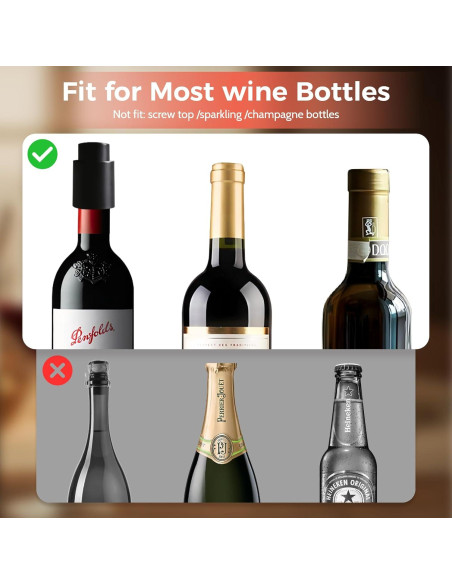 2 Tapones de Vino Reutilizables MocareHealth con Escala