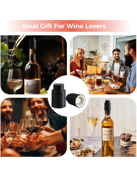 2 Tapones de Vino Reutilizables MocareHealth con Escala