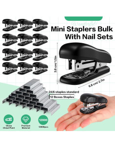 Juego de 12 Mini Grapadoras y Dispensadores de Cinta AmazingSpark 2