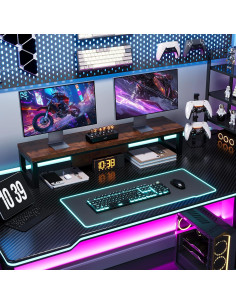 Soporte Doble para Monitor HEWORLIF de Madera y Acero 90cm 2