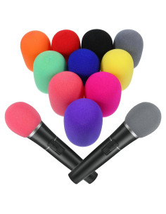 Paquete de 10 fundas de micrófono Tweruna coloridas reutilizables