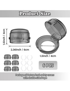Cubiertas de Seguridad para Perillas de Estufa - 6 Piezas Negro 2