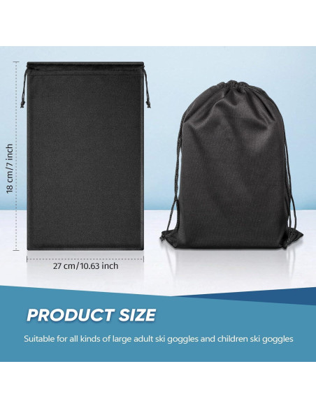 Bolsas de Gafas de Esquí Konohan 3 Pcs Microfibra Negro