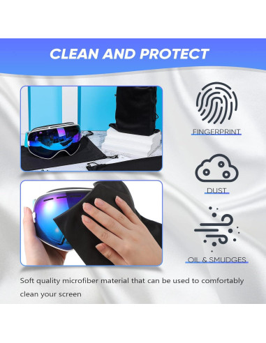 Bolsas de Gafas de Esquí Konohan 3 Pcs Microfibra Negro