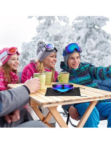 Bolsas de Gafas de Esquí Konohan 3 Pcs Microfibra Negro