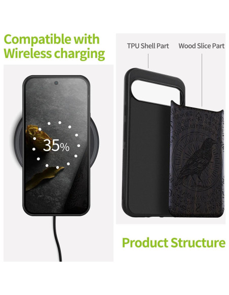 Funda de Madera Carveit para Google Pixel 9 Pro XL - Antichoque Funda de Madera Carveit para Google Pixel 9 Pro XL - Antichoque