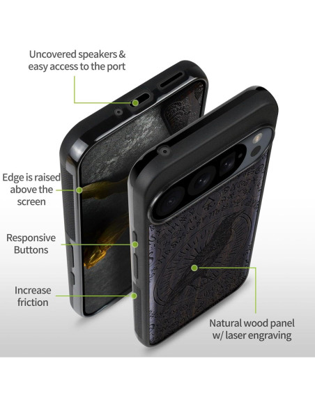 Funda de Madera Carveit para Google Pixel 9 Pro XL - Antichoque Funda de Madera Carveit para Google Pixel 9 Pro XL - Antichoque