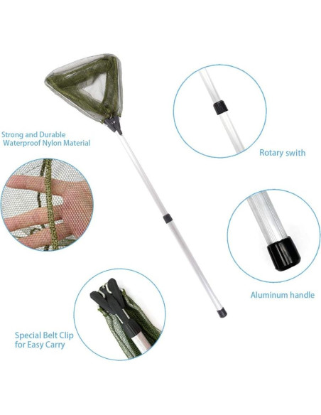 Red de Pesca para Niños YVLEEN - Mango Telescópico Aluminio