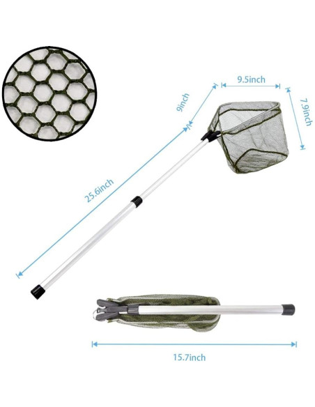Red de Pesca para Niños YVLEEN - Mango Telescópico Aluminio