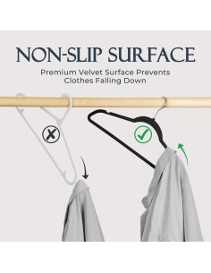 Perchas de Terciopelo Antideslizantes HOUSE DAY 60 Pack Negro 2