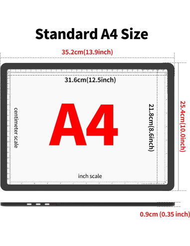 Mesa de Luz A4 TOHETO LED Magnética 3 Modos 6 Brillos