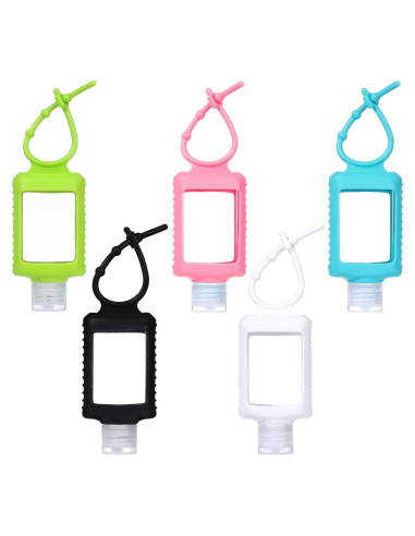 Paquete de 5 Botellas de Gel Antibacterial 60 ml con Funda Silicona