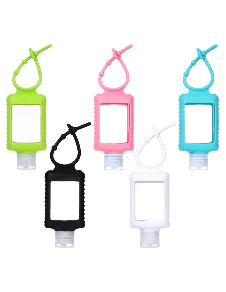 Paquete de 5 Botellas de Gel Antibacterial 60 ml con Funda Silicona