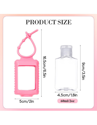 Paquete de 5 Botellas de Gel Antibacterial 60 ml con Funda Silicona