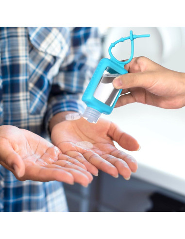 Paquete de 5 Botellas de Gel Antibacterial 60 ml con Funda Silicona