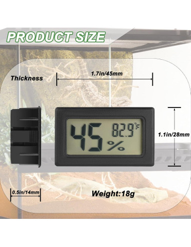Termómetro Digital para Reptiles Serundo HT01 - Medidor de Humedad