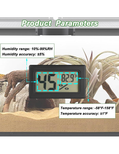 Termómetro Digital para Reptiles Serundo HT01 - Medidor de Humedad