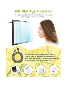 Caja de Luz A4 KACOLA Ultra Delgado con Brillo Ajustable 2