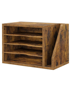 Organizador de Archivos de Madera Creso, 3 Estantes Ajustables, Marrón