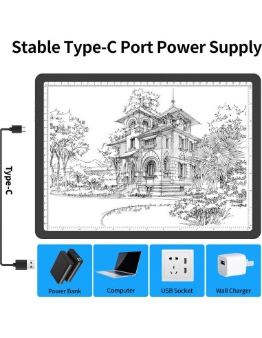 Mesa de Luz A4 TOHETO LED Magnética 3 Modos 6 Brillos