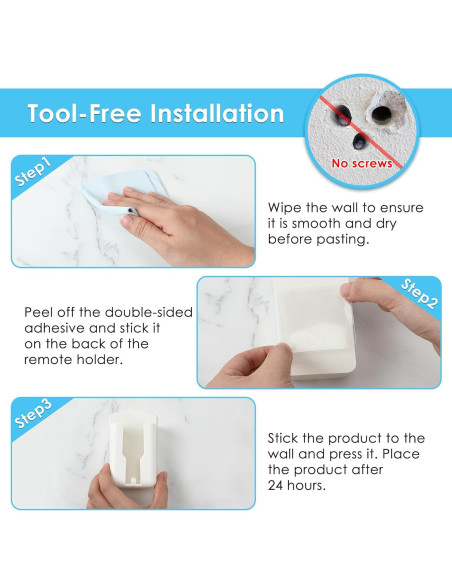 Soporte de Pared para Control Remoto 2 Pack Saillong Blanco