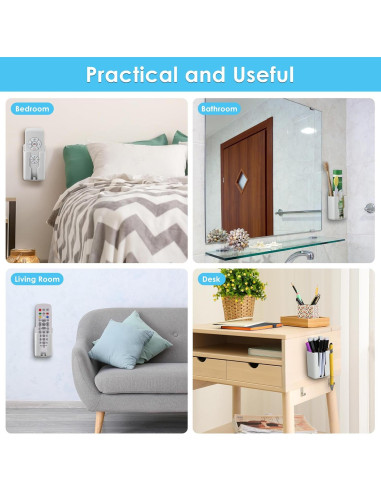 Soporte de Pared para Control Remoto 2 Pack Saillong Blanco