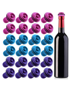 24 Tapones de Vacío para Vino Leinuosen Silicona Reutilizables
