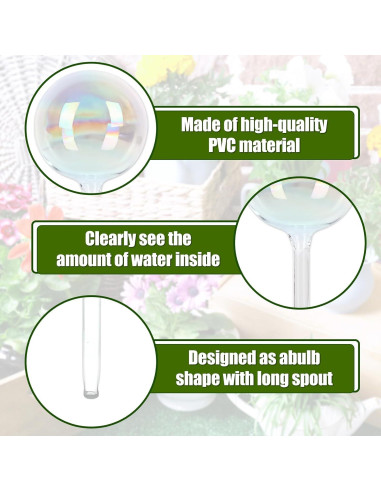 6 Esferas de Riego Automático de Vidrio Iridiscente para Plantas